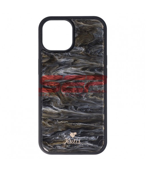 Husa iPhone 14, Plastic Dur, Marble - Black